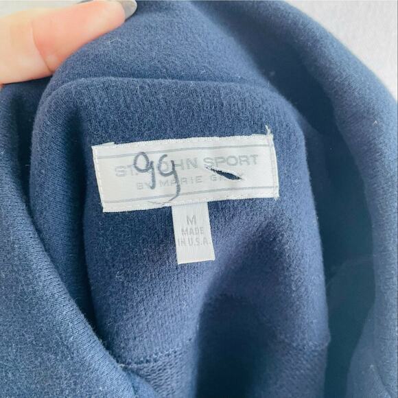 St. John Sport Blazer Jacket Notched Collar Navy Blue Embroider Long Sleeve M - Picture 8 of 9